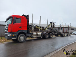 Scania R 480 camión maderero + remolque maderero