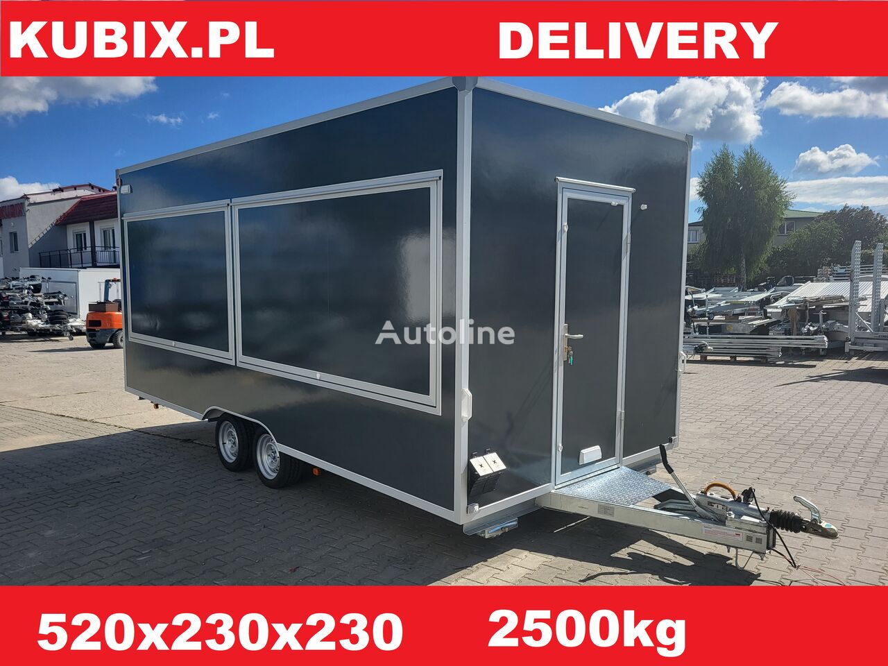 Kubix Verkaufsanhänger 520x230x230 2500kg, 3 Klappen remolque de comida nuevo