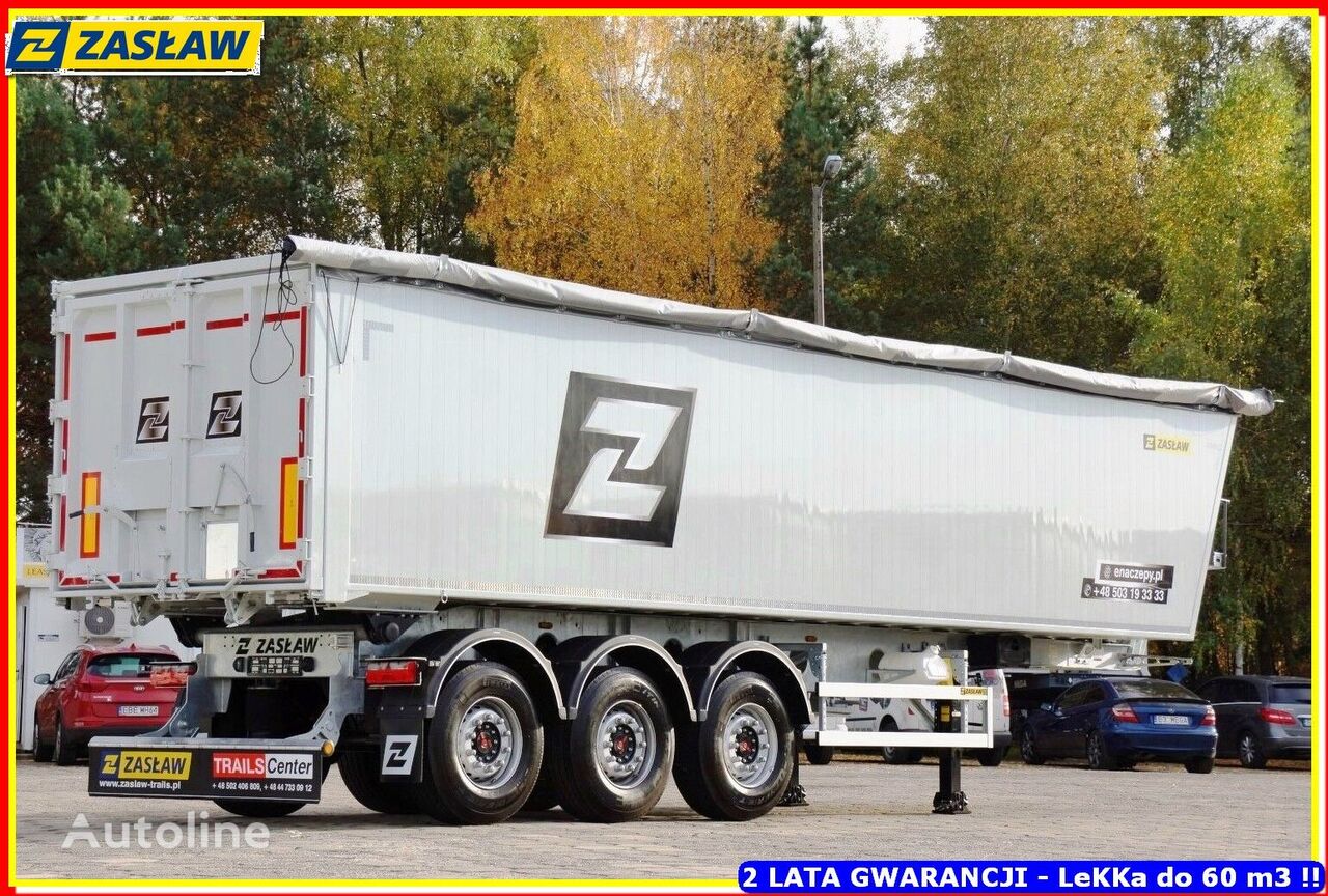 Zasław 50 m³ - 6.190 kg LighT tipping semi-trailer 2 x GRAIN HOLE READY semirremolque para transporte de grano nuevo